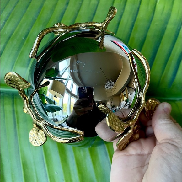 Michael Aram Botanical Leaf Gold nut Bowl New - Picture 7 of 12